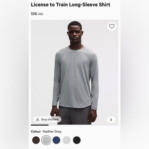 lululemon athletica Feather Grey Long Sleeve Shirt